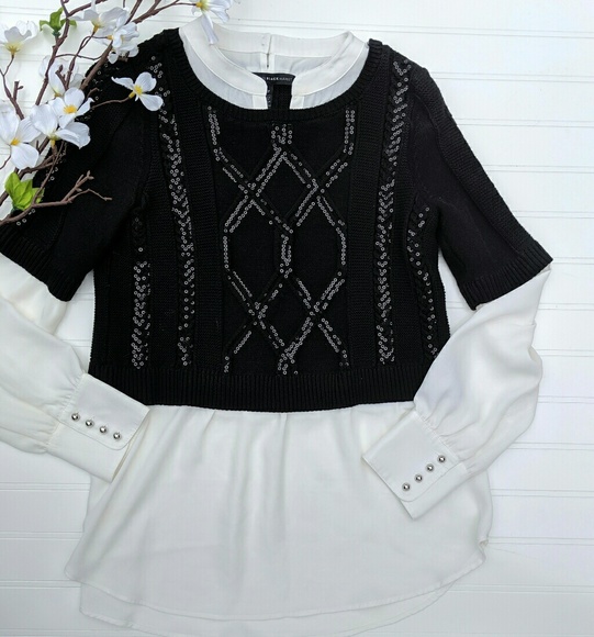 White House Black Market Sweaters - WHBM Black Sequin Sweater/Under Blouse
